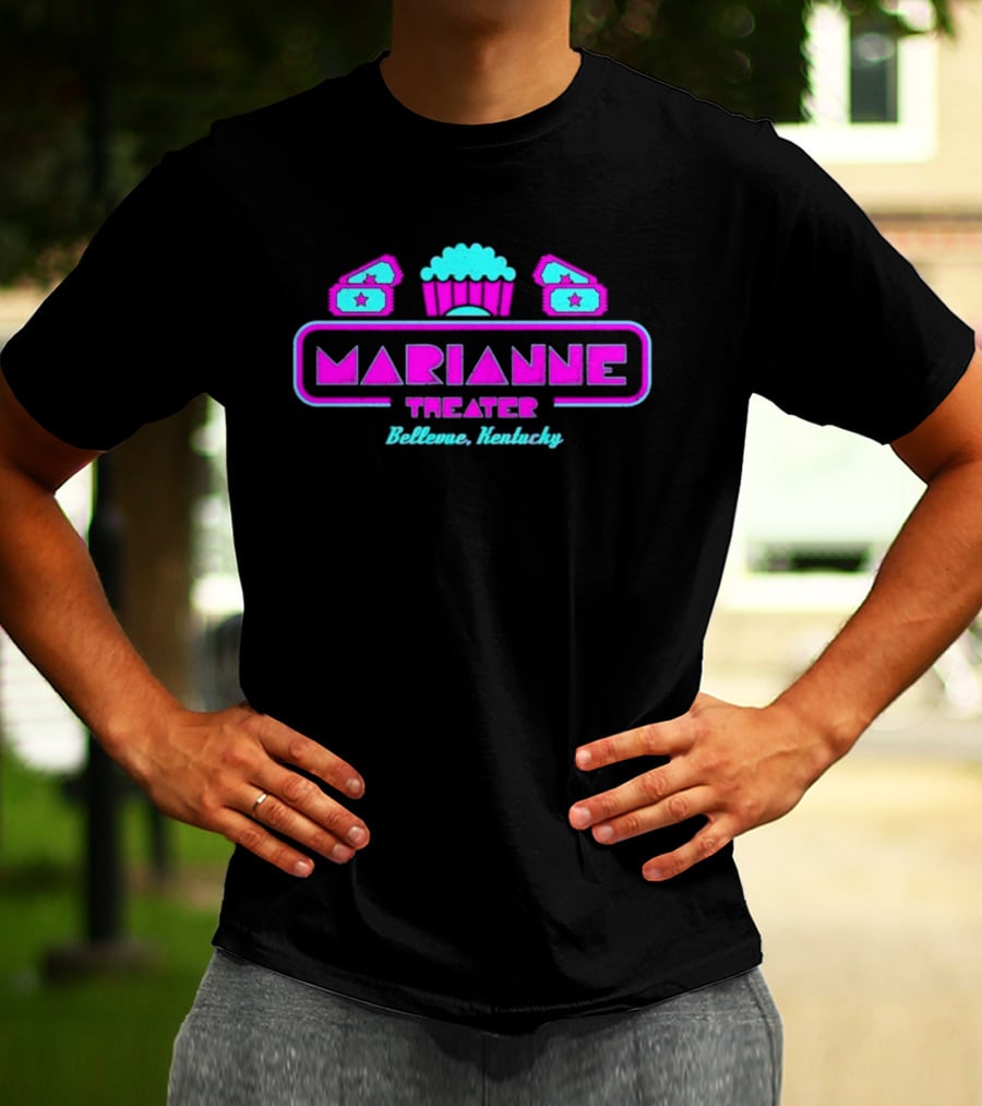 Marianne Theater Bellevue Kentucky Retro Popcorn Cinema Aesthetic T-Shirt