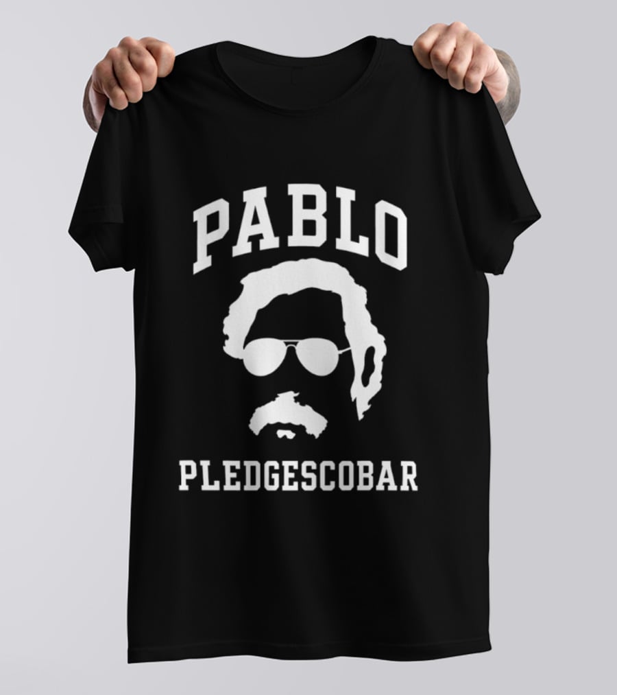 Pablo Pledgescobar Silhouette With Sunglasses And Mustache T-Shirt
