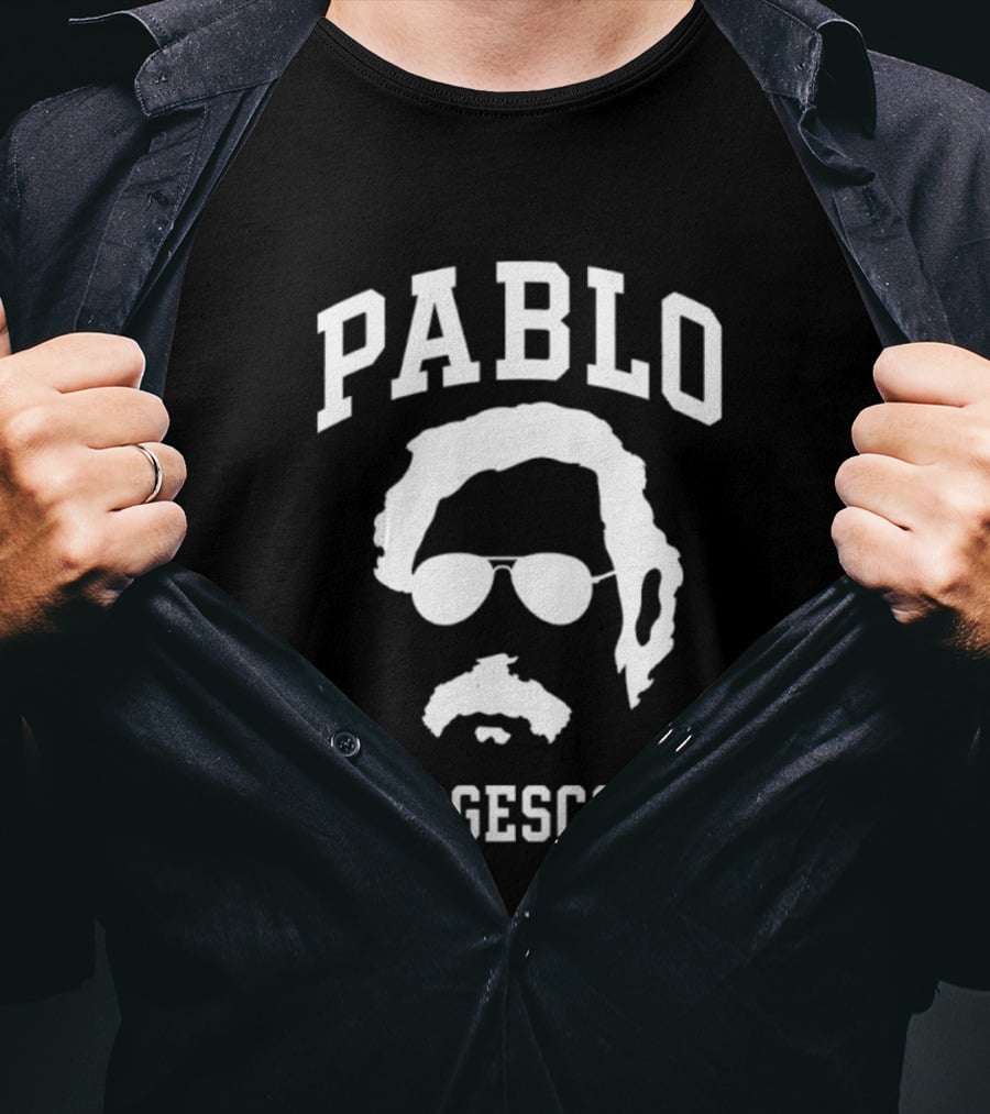 Pablo Pledgescobar Silhouette With Sunglasses And Mustache T-Shirt