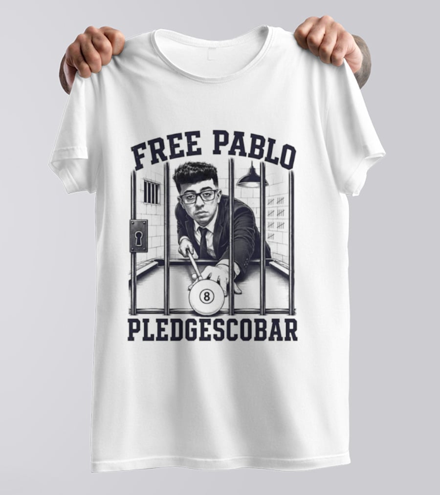 Free Pablo Pledgescobar Eight Ball Prison T-Shirt