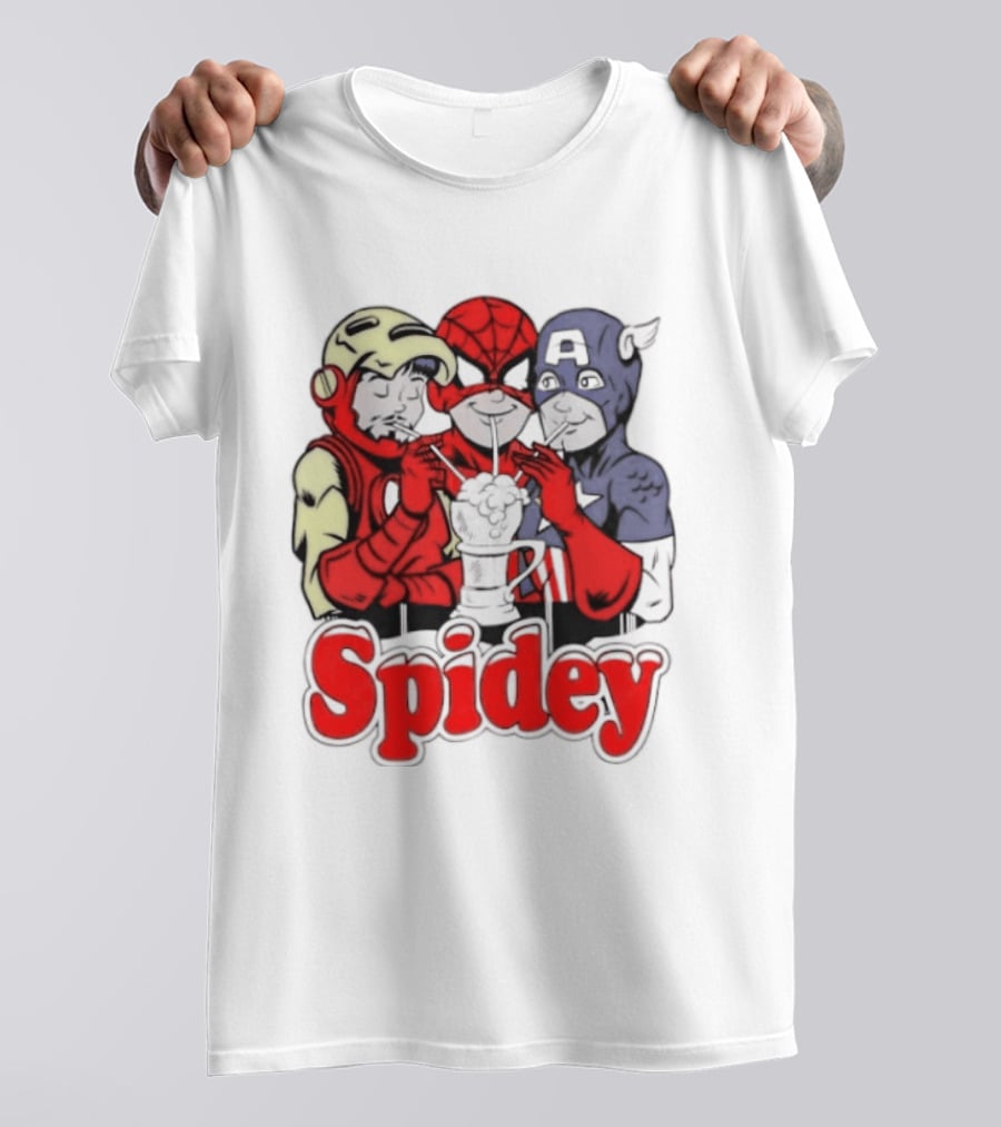 Spidey Iron Man Captain America Beer Meme T-Shirt
