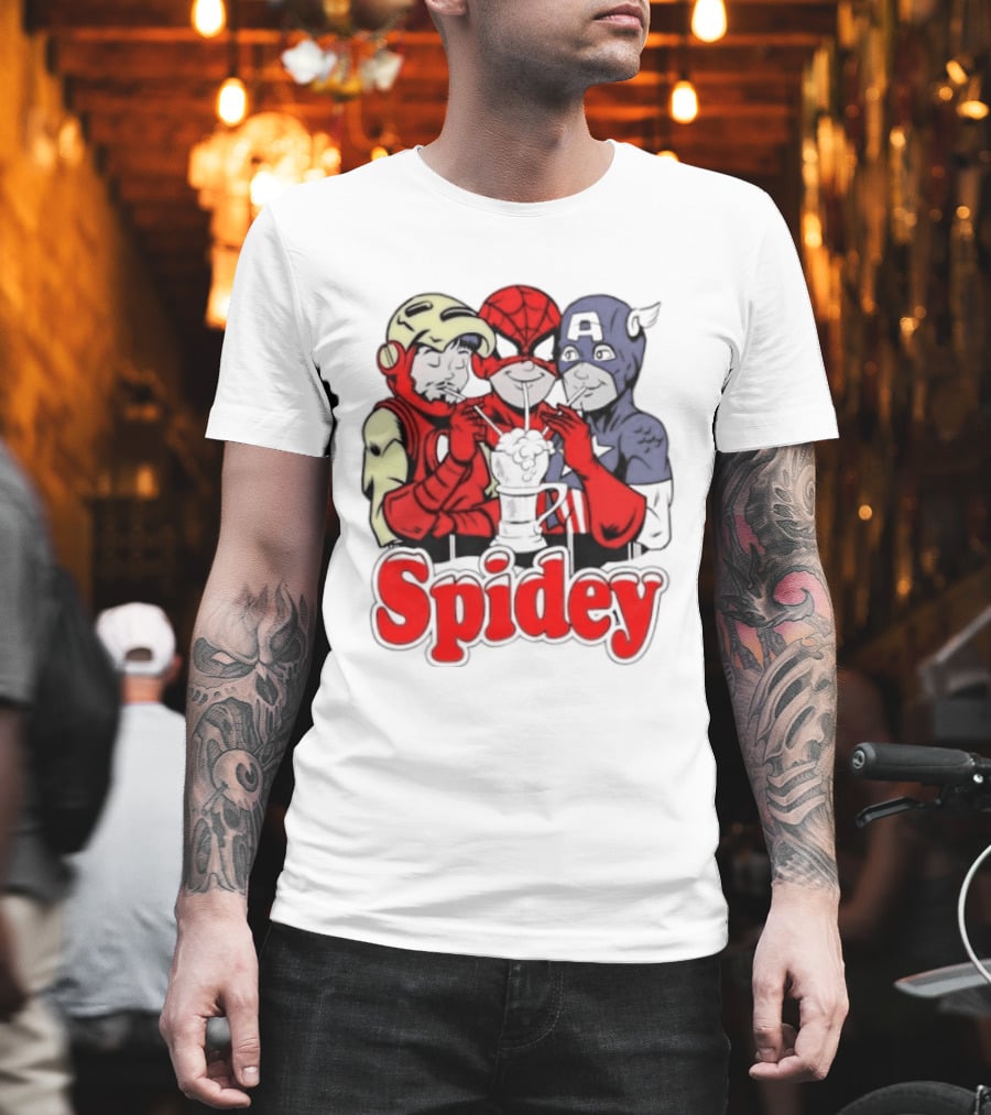 Spidey Iron Man Captain America Beer Meme T-Shirt