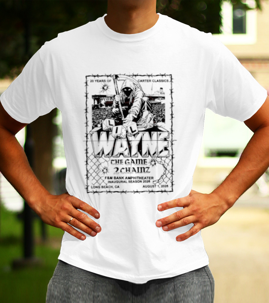 Lil Wayne The Game 2Chainz 20 Years Carter Classics Long Beach 2026 T-Shirt