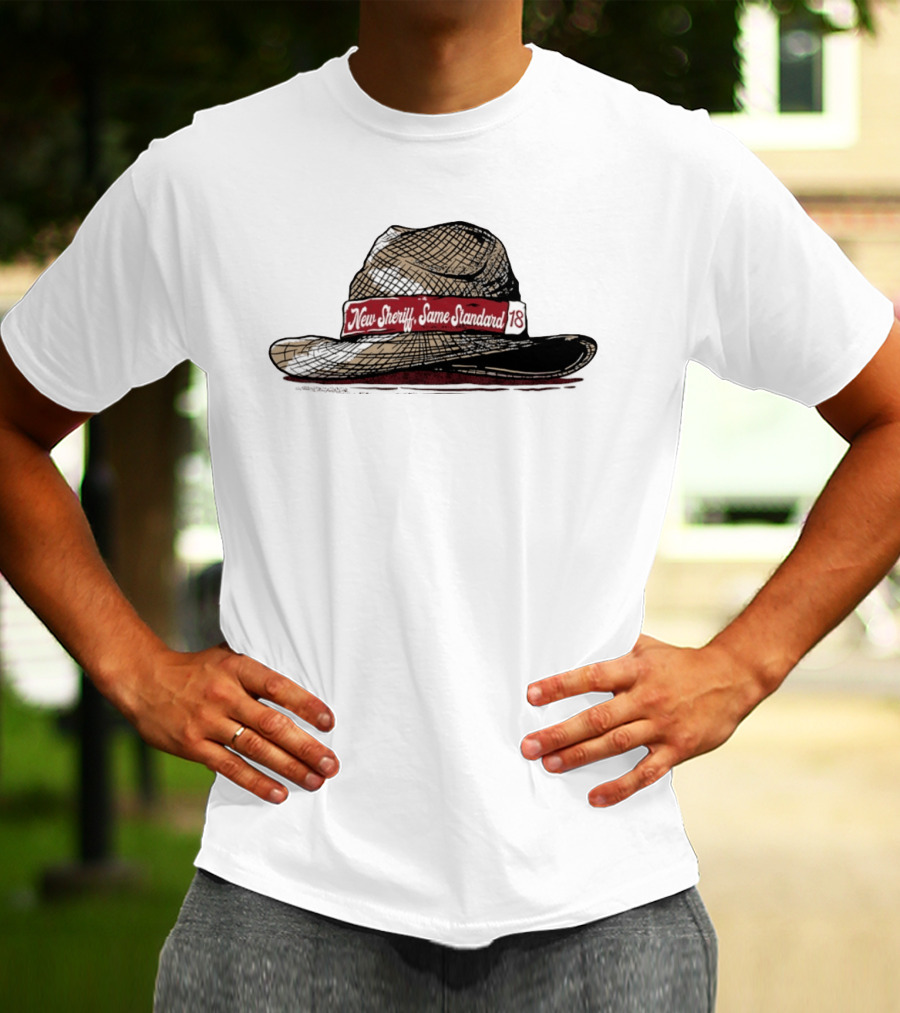New Sheriff Same Standard 18 Hat Graphic With Textured T-Shirt