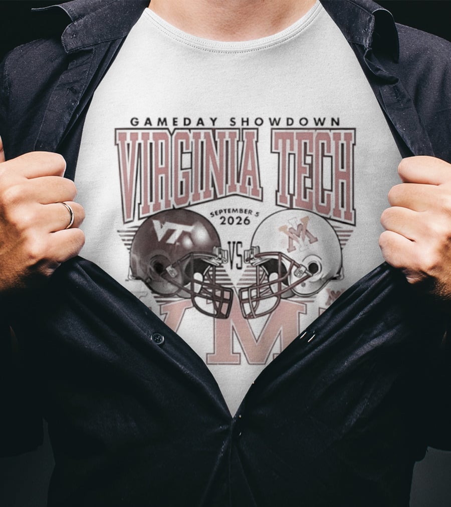 Virginia Tech Hokies Vs VMI 2026 Gameday Showdown Football Helmets T-Shirt