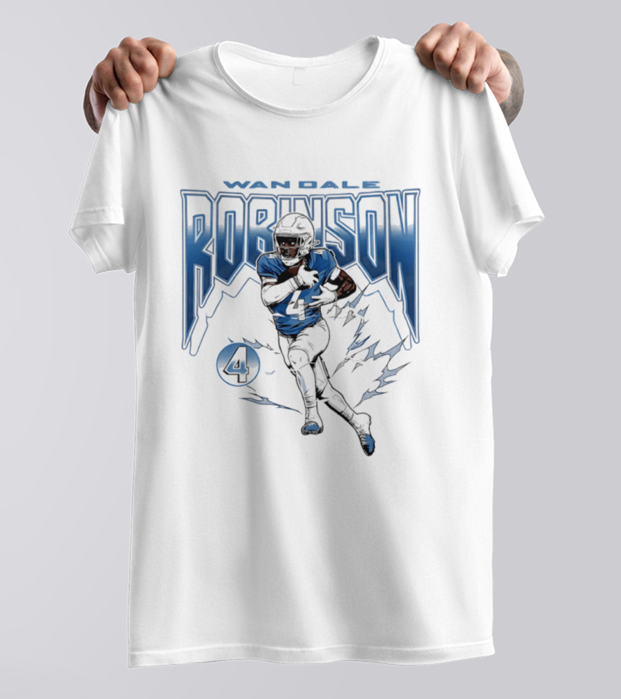 Wan'Dale Robinson 4 Tennessee Titans Lightning Burst T-Shirt