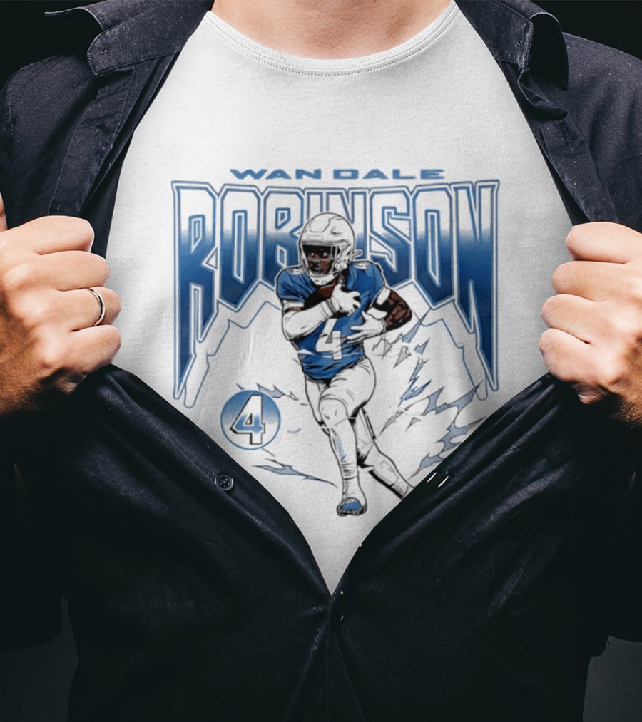 Wan'Dale Robinson 4 Tennessee Titans Lightning Burst T-Shirt