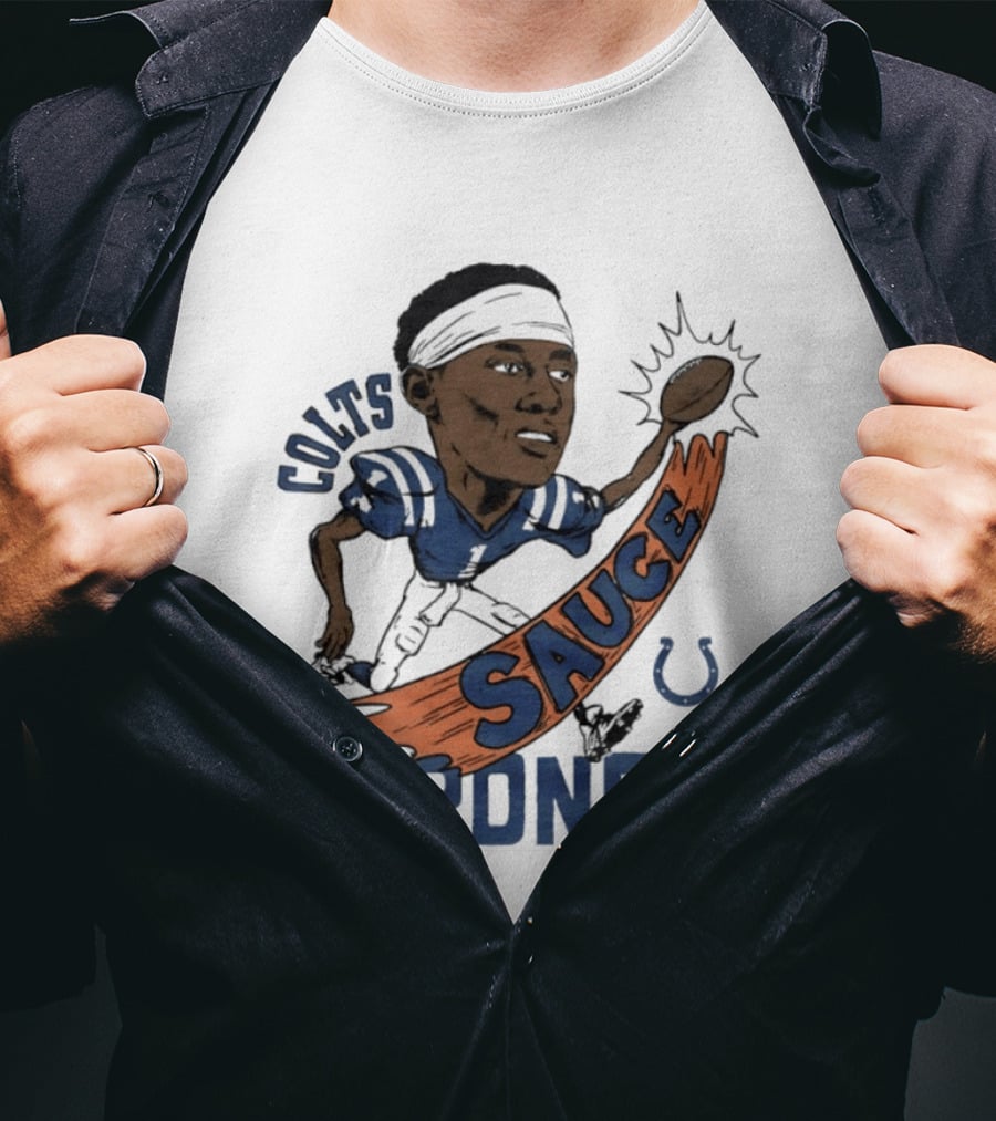 Colts Sauce Gardner Indianapolis Football Player Caricature T-Shirt