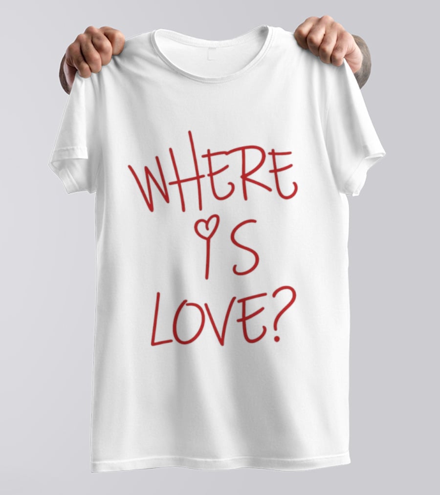 Where Is Love Heart Question Romance In Red T-Shirt