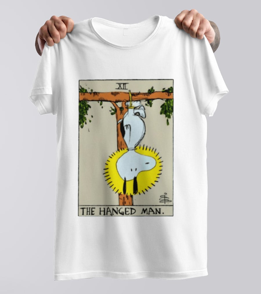 Snoopy The Hanged Man Tarot Card XII Peanuts T-Shirt