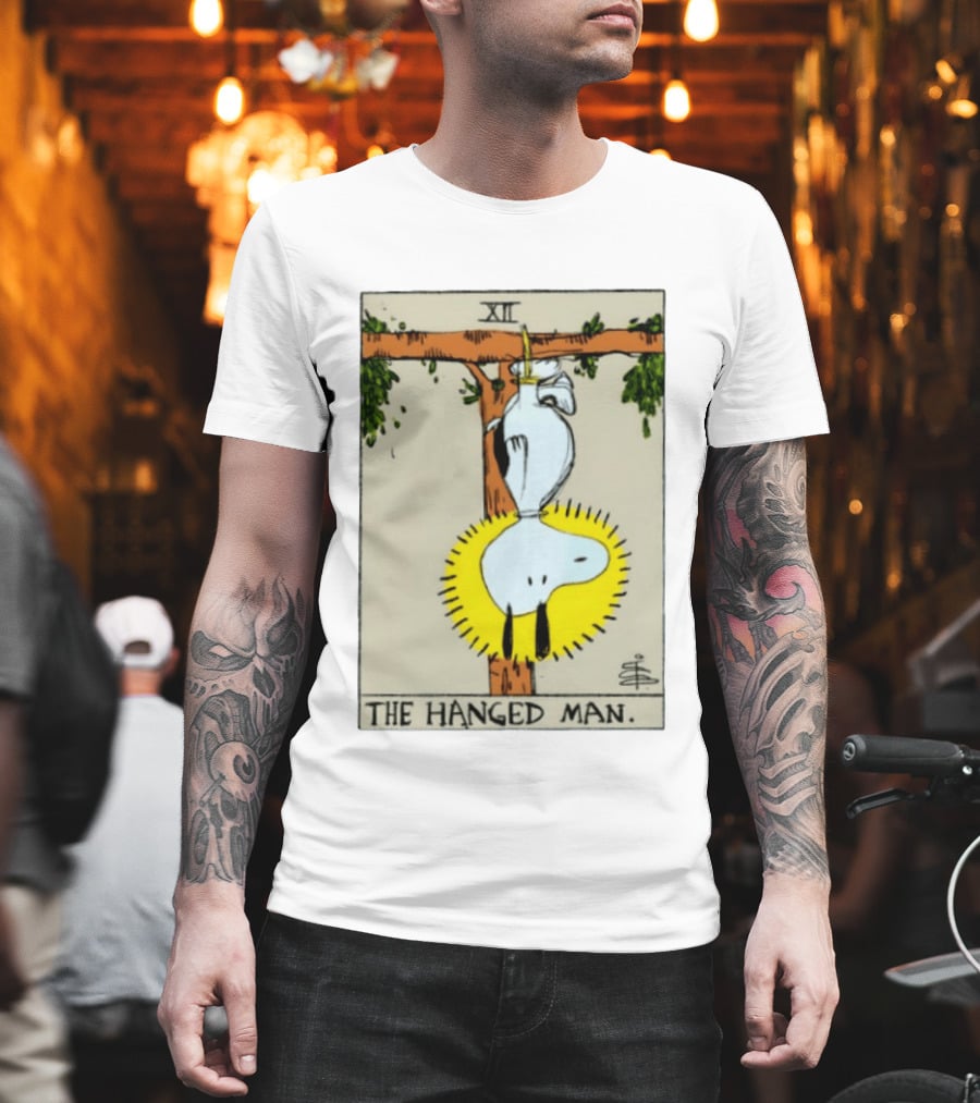 Snoopy The Hanged Man Tarot Card XII Peanuts T-Shirt