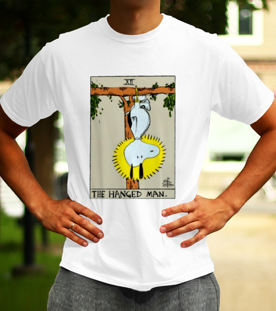Snoopy The Hanged Man Tarot Card XII Peanuts T-Shirt