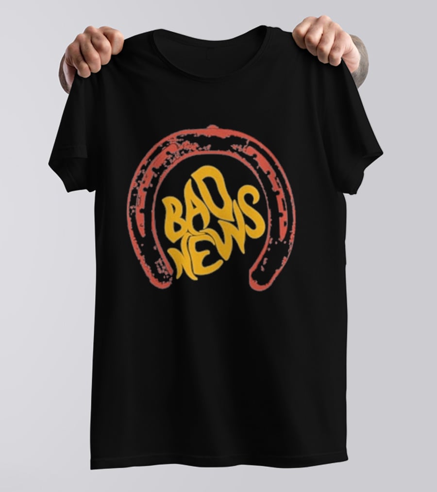 Bad News Horseshoe Icon Retro Vibe T-Shirt