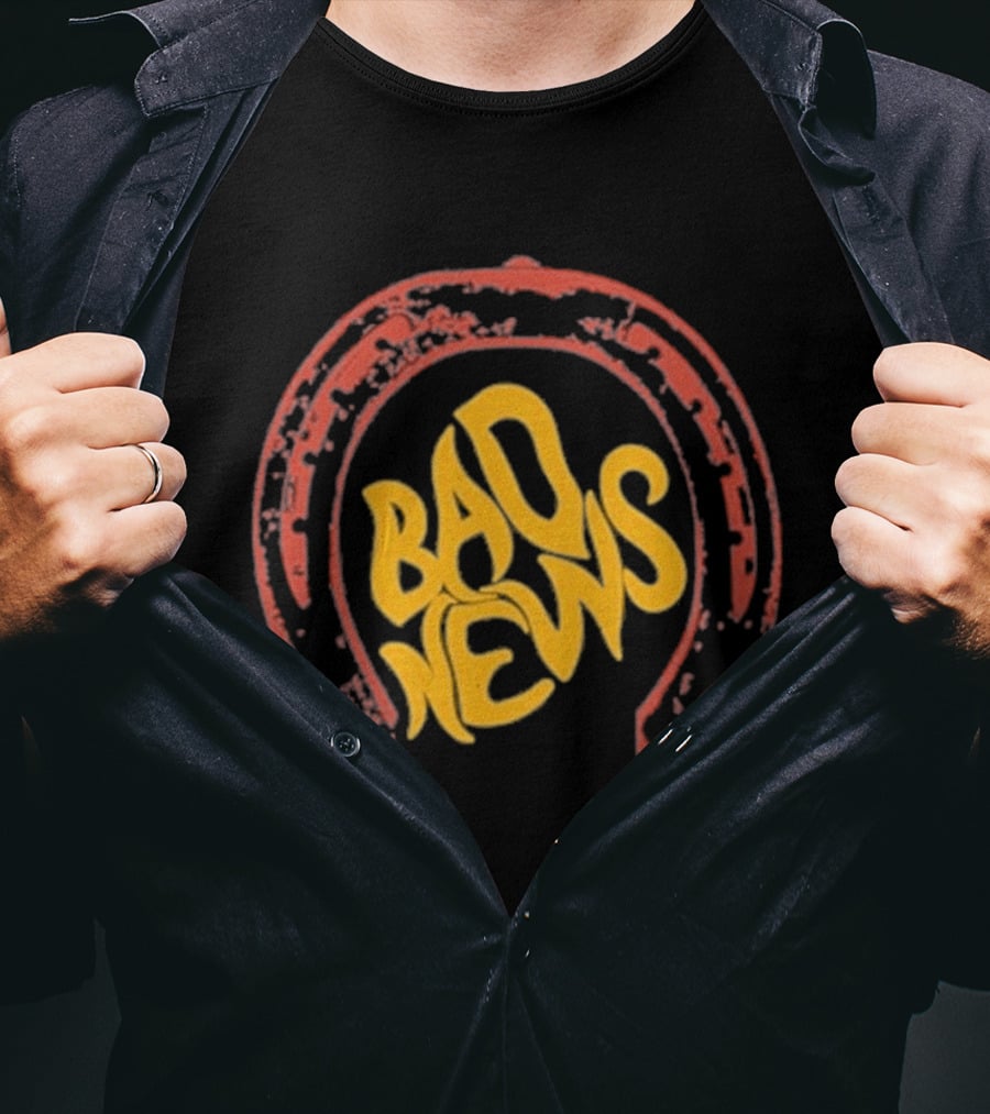 Bad News Horseshoe Icon Retro Vibe T-Shirt