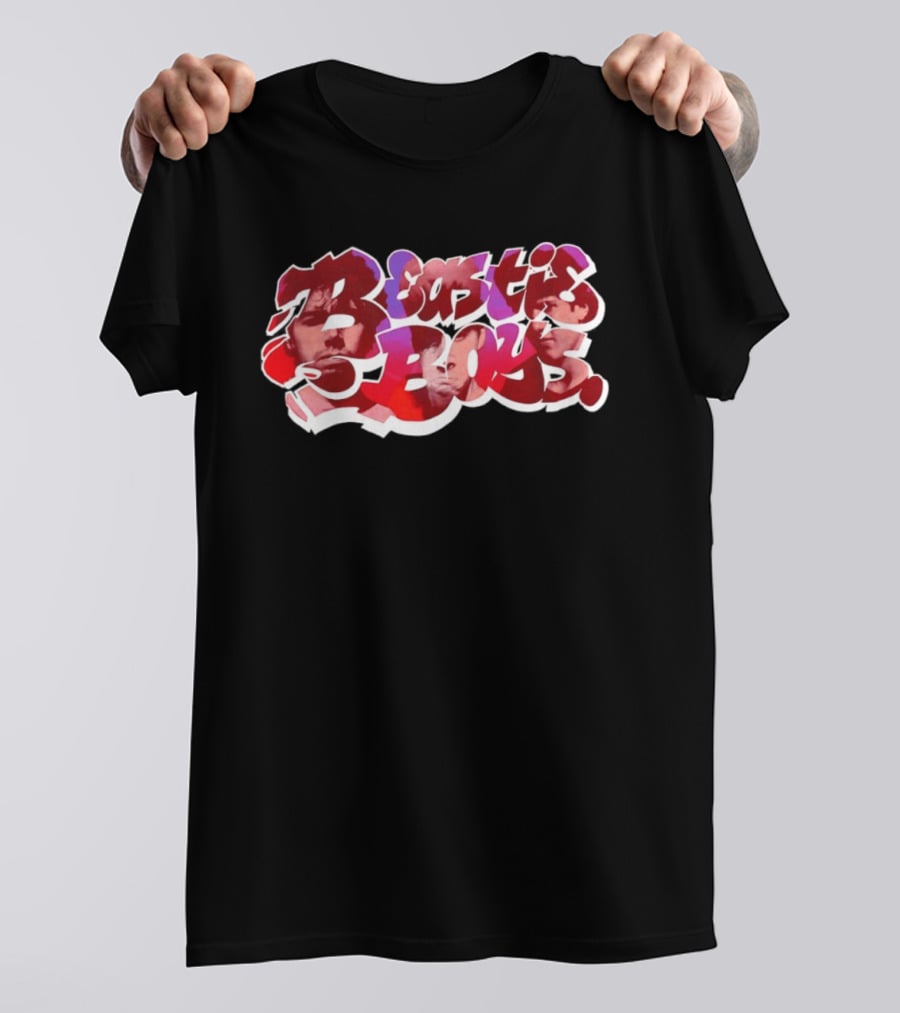 Beastie Boys Get Busy Or Get Lost Red And White Text With Faces T-Shirt