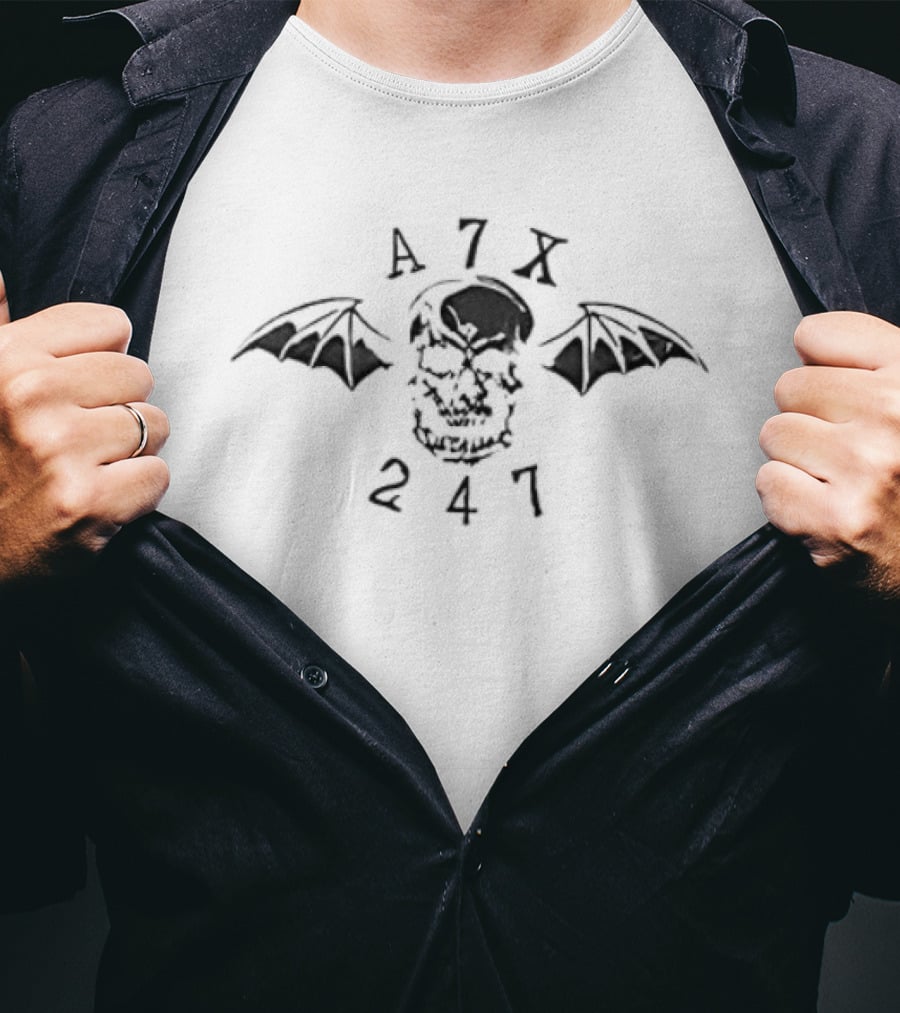Avenged Sevenfold A7X Skull With Bat Wings 247 T-Shirt