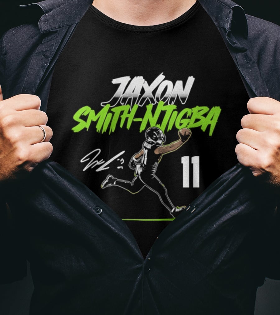 Jaxon Smith Njigba 11 Seahawks Player Pose 2026 T-Shirt