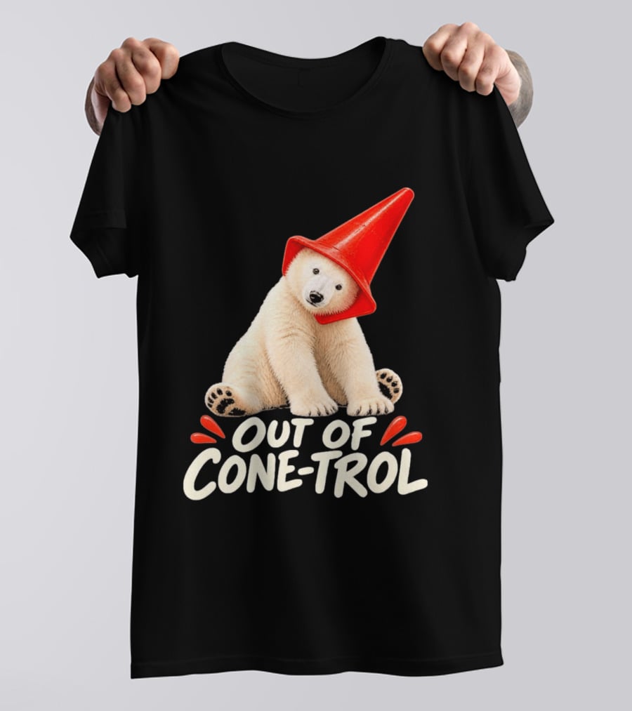 Out Of Cone Trol Polar Bear Traffic Cone Viral T-Shirt