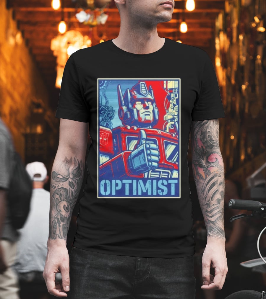 Optimus Prime Optimist Transformers Art Thumbs Up T-Shirt