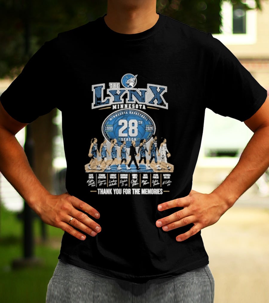 The Lynx Minnesota Basketball 28th Season 1999 2026 Thank You For The Memories Legend Player T-Shirt