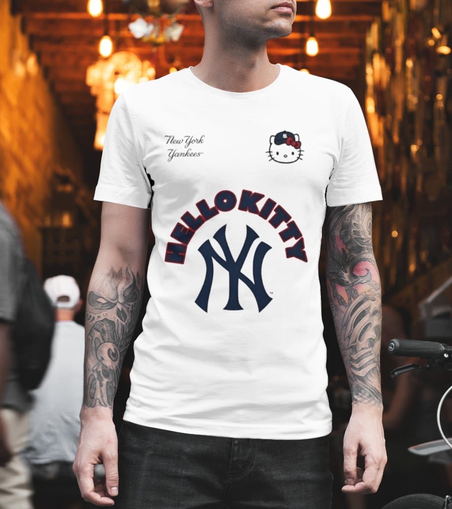 New York Yankees Hello Kitty Collaboration August 22 Yankee Stadium T-Shirt