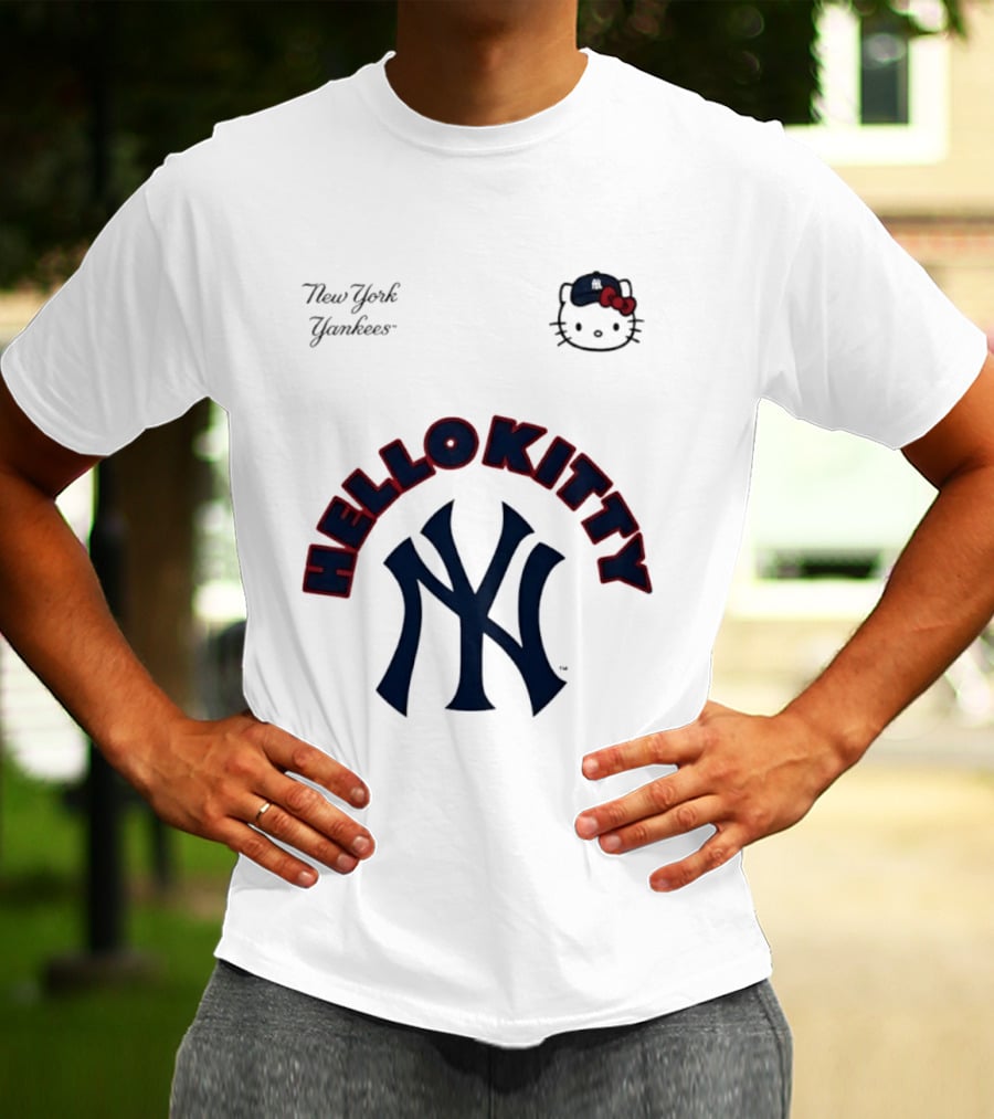 New York Yankees Hello Kitty Collaboration August 22 Yankee Stadium T-Shirt