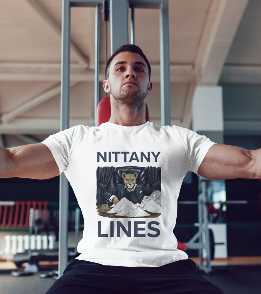 Nittany Lines Penn State Nittany Lions Lion In Suit With Money And White Powder T-Shirt