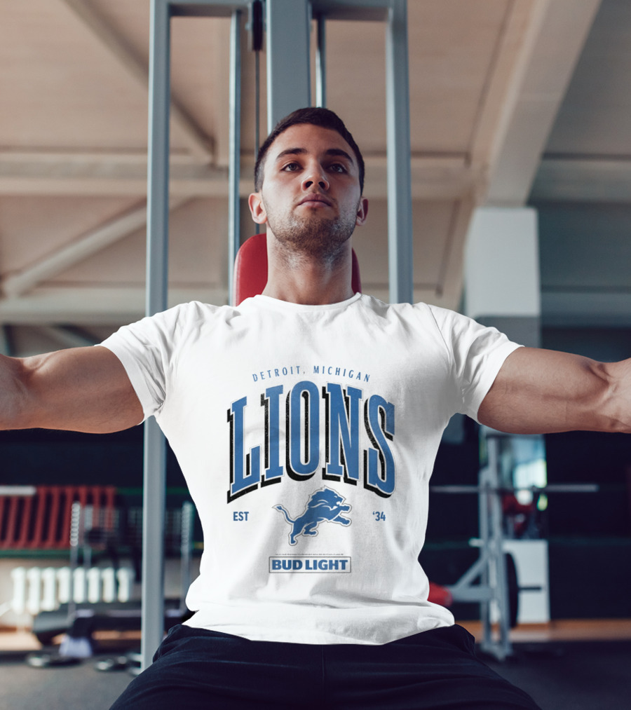 Detroit Michigan Lions Est '34 Bud Light T-Shirt