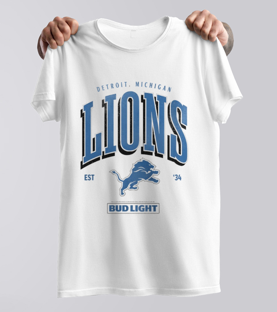 Detroit Michigan Lions Est '34 Bud Light T-Shirt