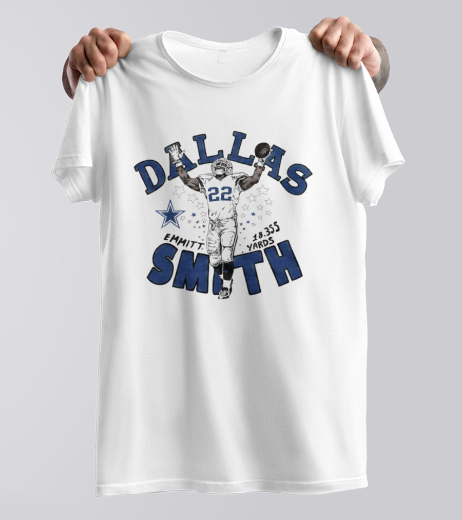 Dallas Cowboys Emmitt Smith 22 18355 Yards Star Player T-Shirt