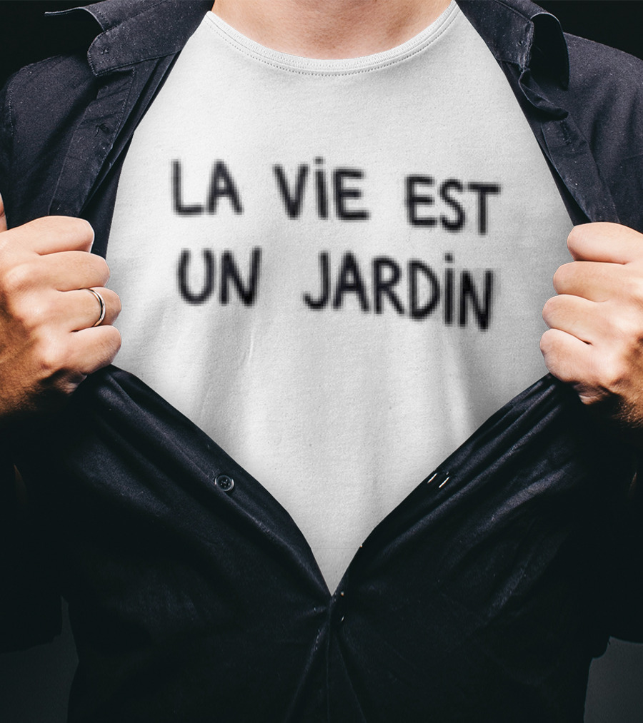 Justice Smith La Vie Est Un Jardin Bold French T-Shirt