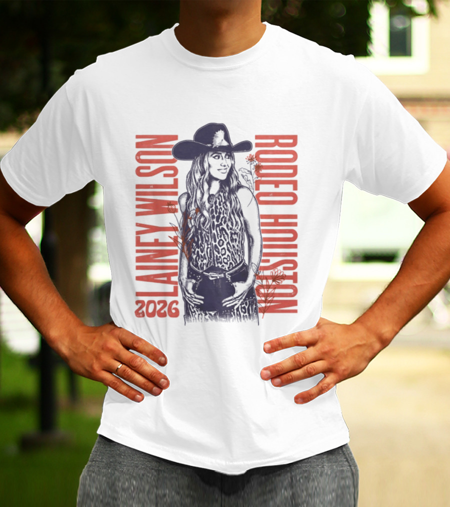 Lainey Wilson Rodeo Houston 2026 Country Music Western Style Cowboy Hat Floral T-Shirt