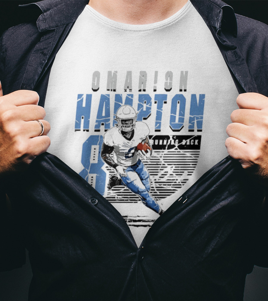 Omarion Hampton 8 Running Back Los Angeles Chargers Football T-Shirt