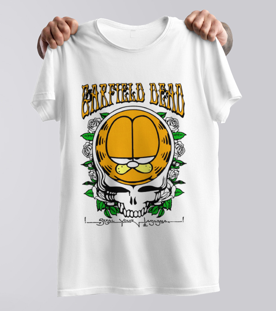 Garfield Dead Steal Your Lasagna Grateful Mashup T-Shirt