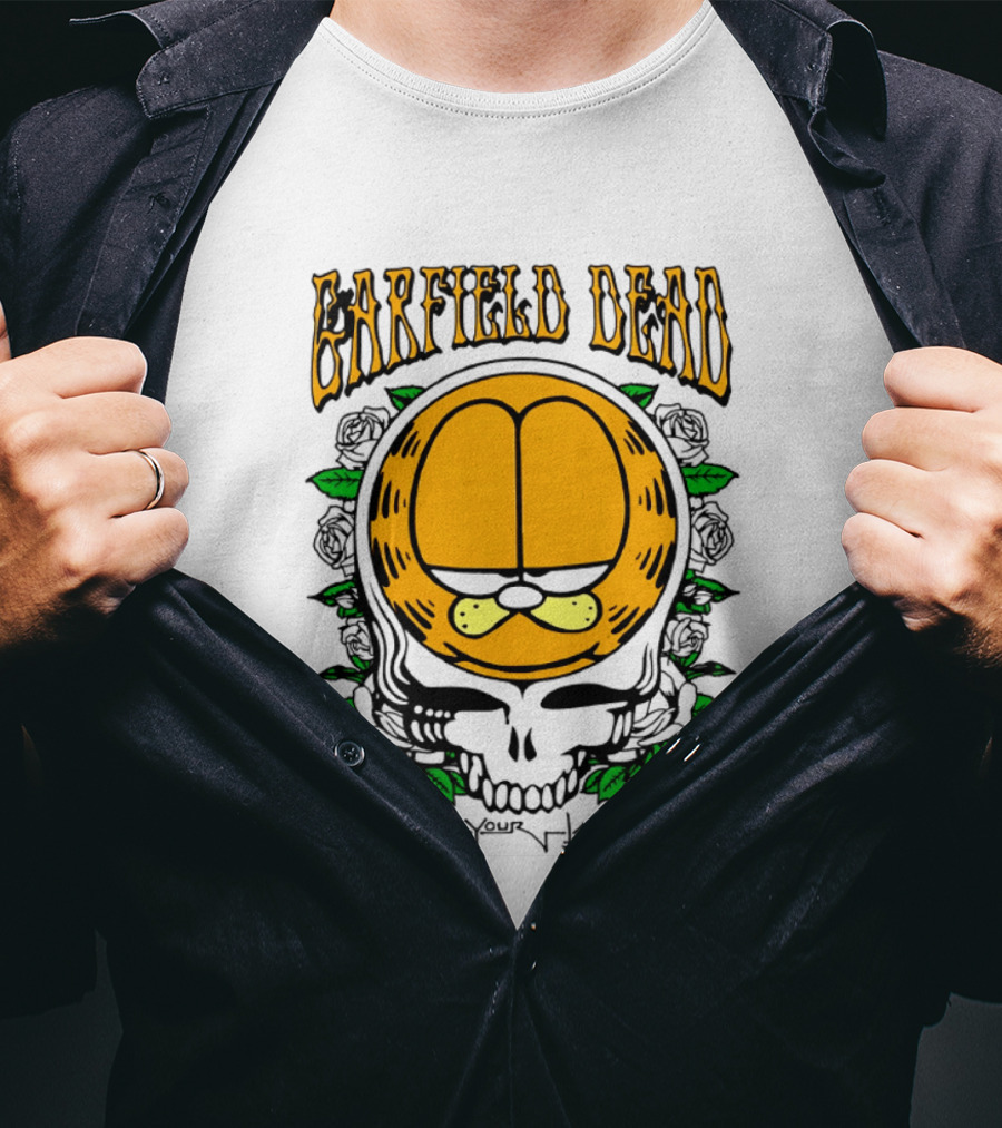 Garfield Dead Steal Your Lasagna Grateful Mashup T-Shirt