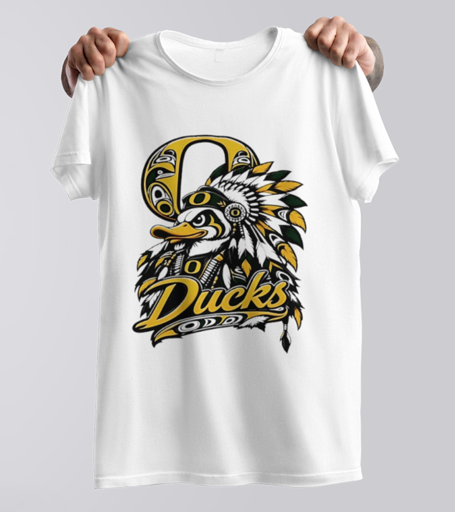 Oregon Ducks Native American Headdress Tribal T-Shirt