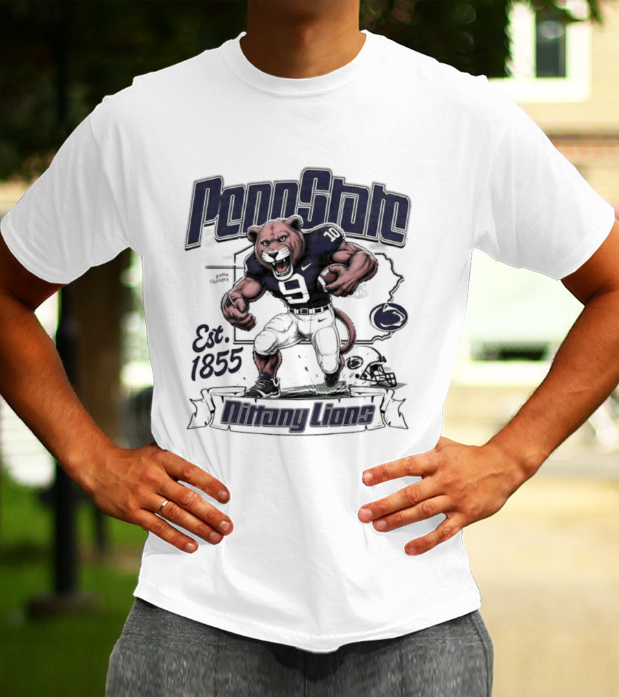 Penn State Nittany Lions Mascot Football Est 1855 T-Shirt