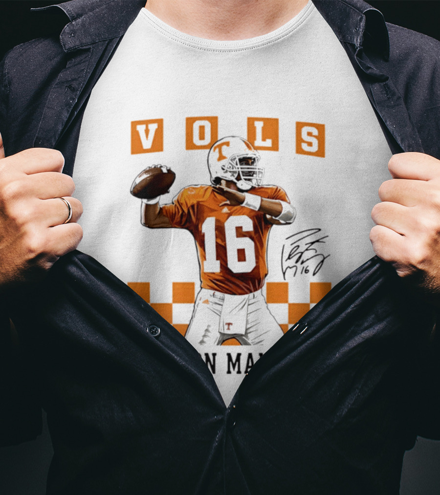 Peyton Manning 16 Vols Tennessee Football Player T-Shirt