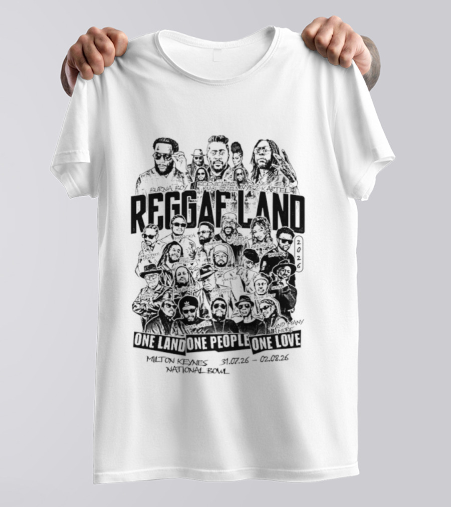 Reggae Land 2026 One Land One People One Love Bandana Army Jacket Rasta Roots Celebration T-Shirt