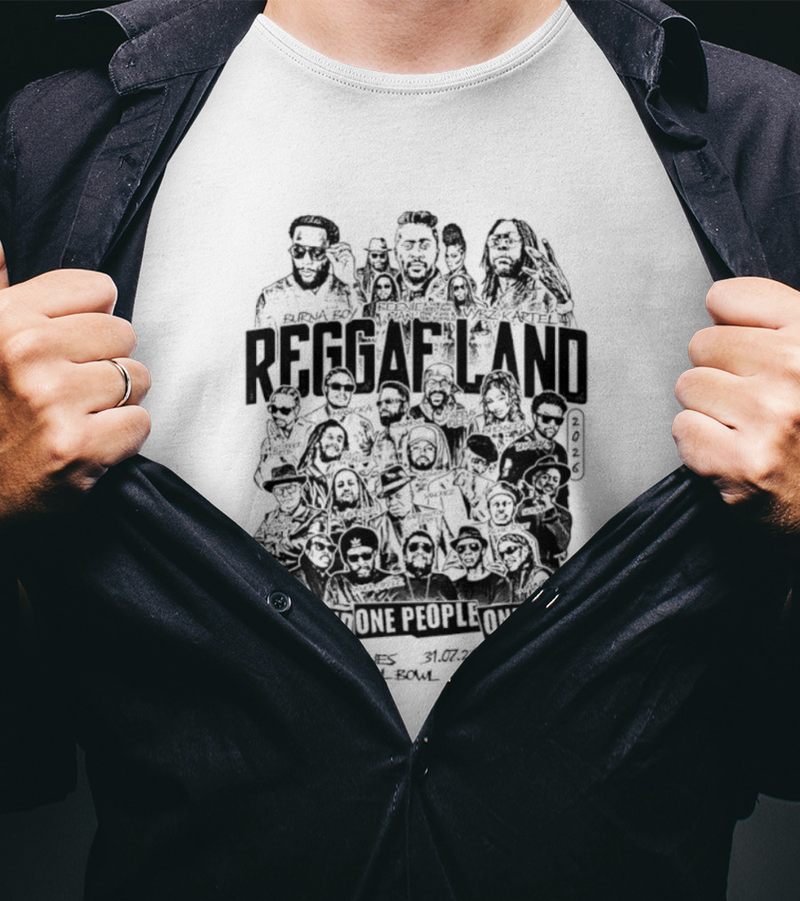 Reggae Land 2026 One Land One People One Love Bandana Army Jacket Rasta Roots Celebration T-Shirt