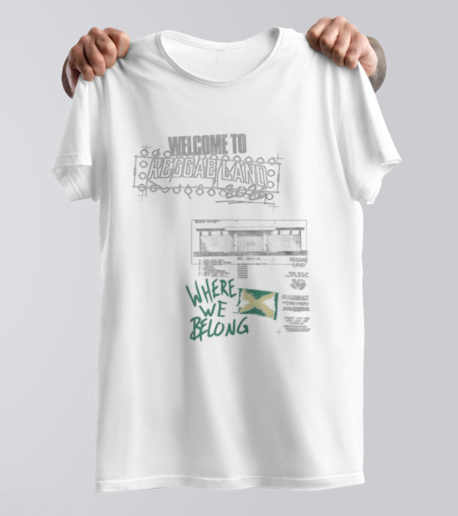 Welcome To Reggae Land 2026 Where We Belong Jamaica Flag T-Shirt