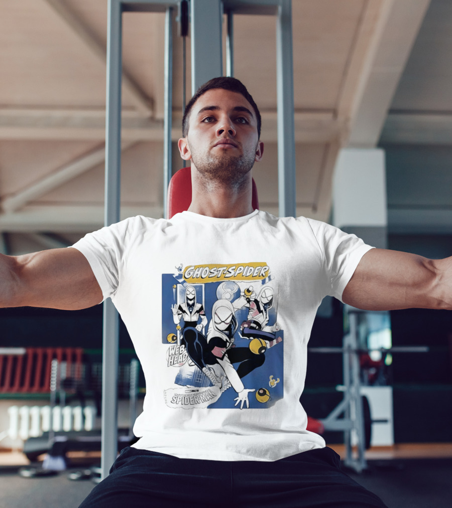 Ghost Spider Web Head Spider Man T-Shirt