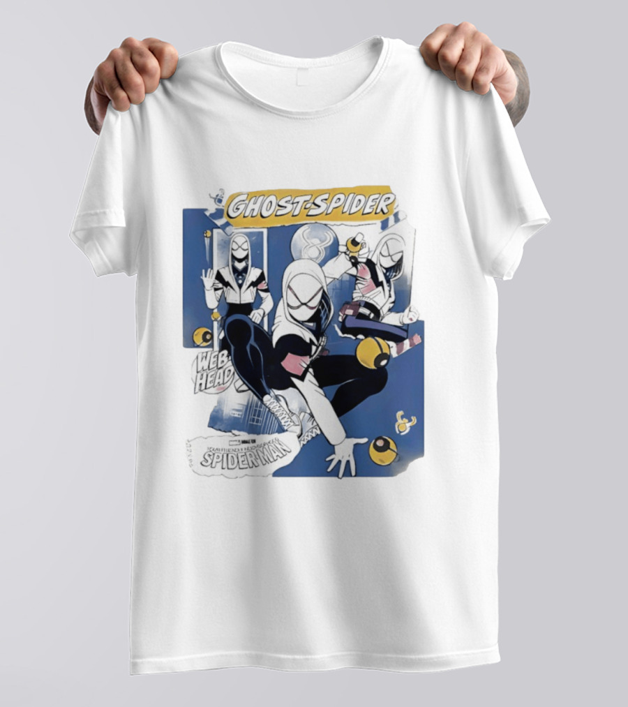 Ghost Spider Web Head Spider Man T-Shirt