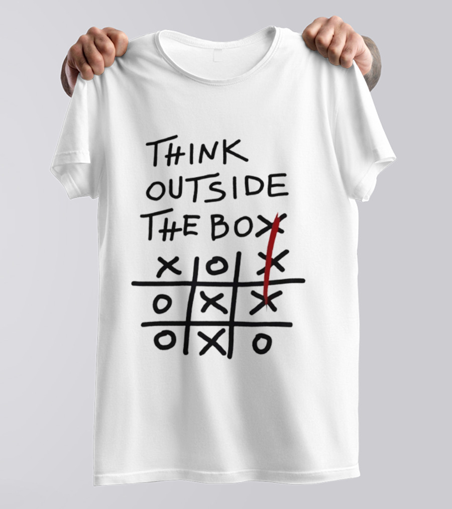 Think Outside The Box Tic Tac Toe Creativity Strategy Game Winning Move T-Shirt