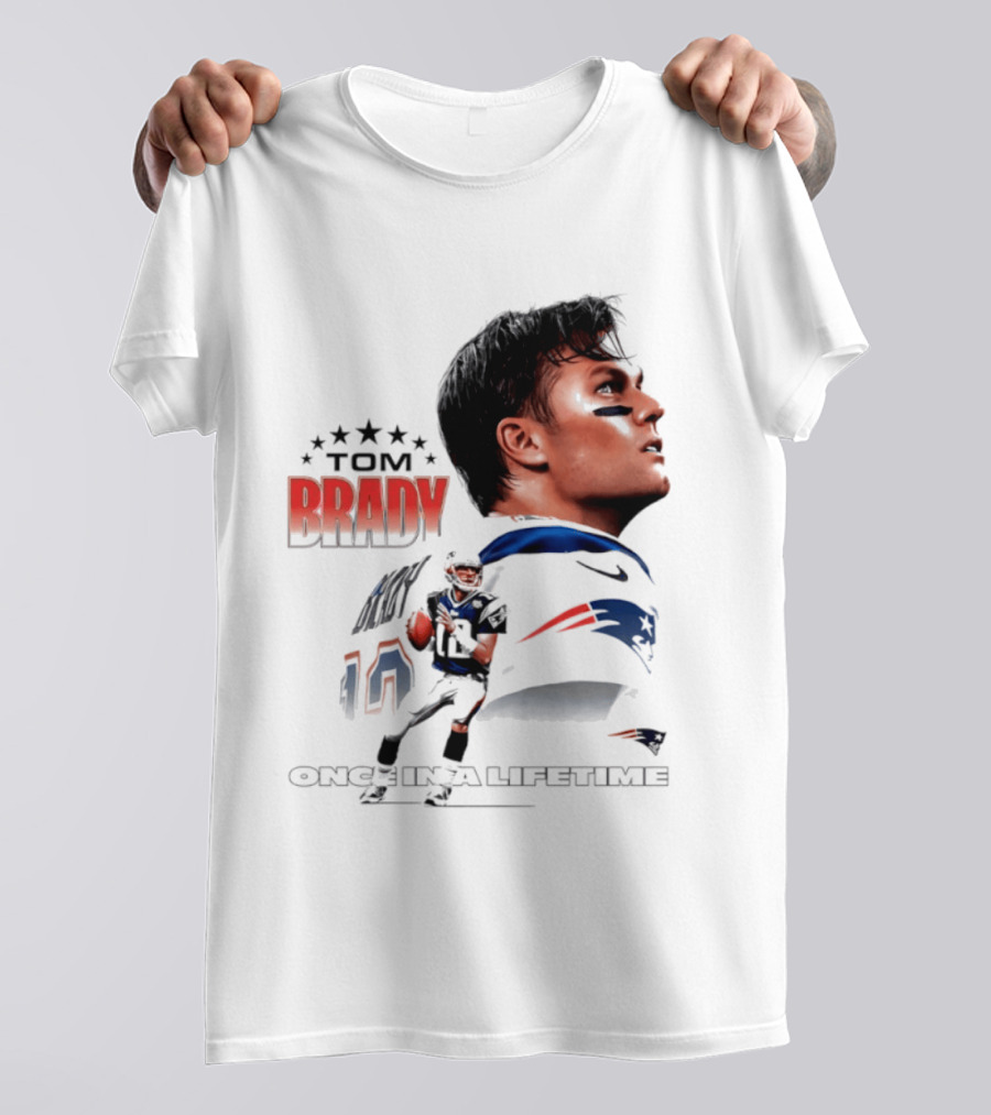 Tom Brady New England Patriots Once In A Lifetime Stars Collage T-Shirt