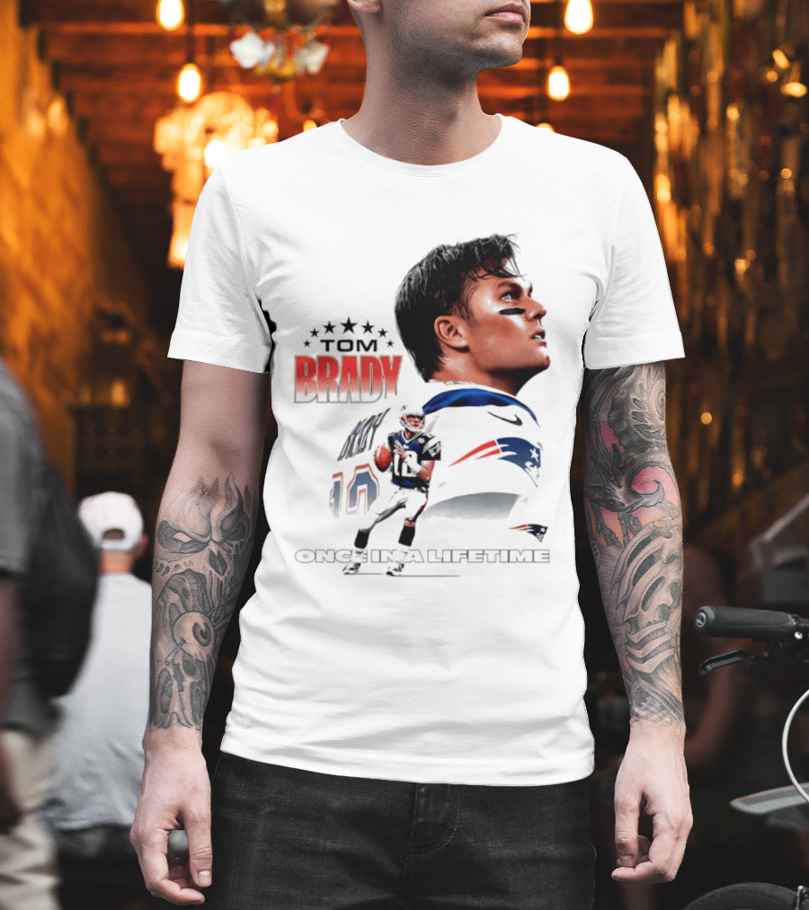 Tom Brady New England Patriots Once In A Lifetime Stars Collage T-Shirt