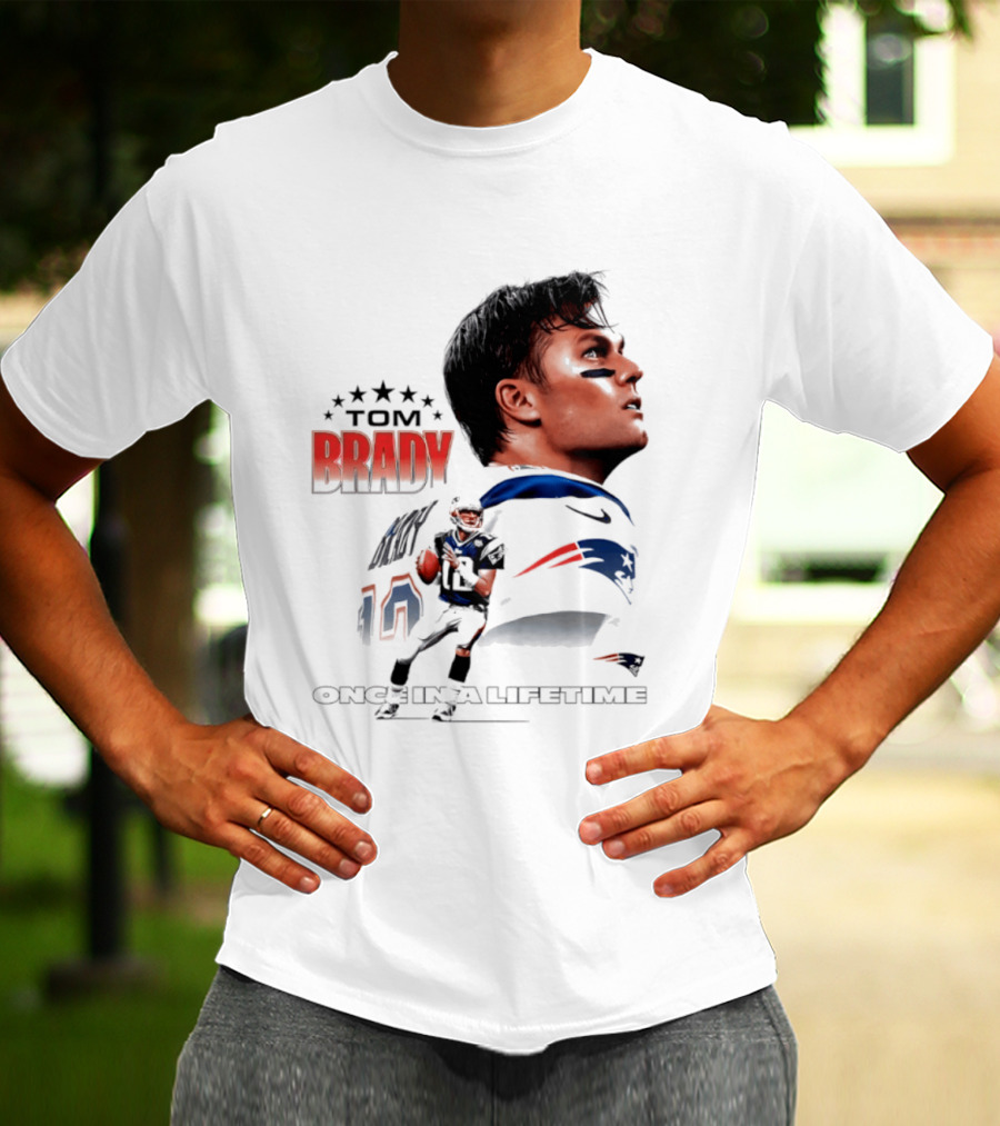 Tom Brady New England Patriots Once In A Lifetime Stars Collage T-Shirt