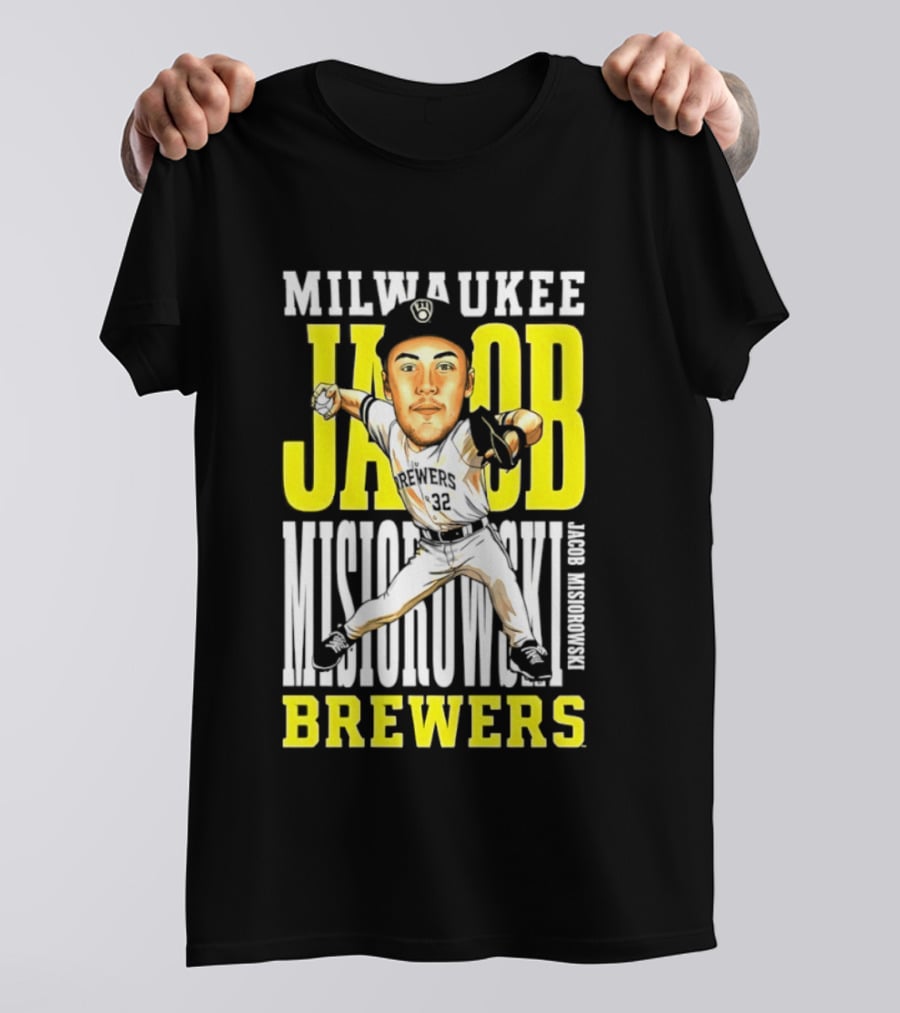 Milwaukee Brewers Jacob Misiorowski Caricature 2026 MLB T-Shirt