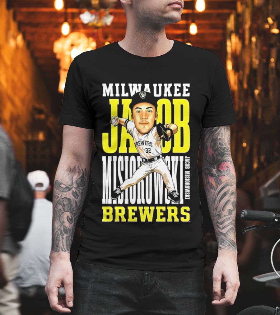 Milwaukee Brewers Jacob Misiorowski Caricature 2026 MLB T-Shirt