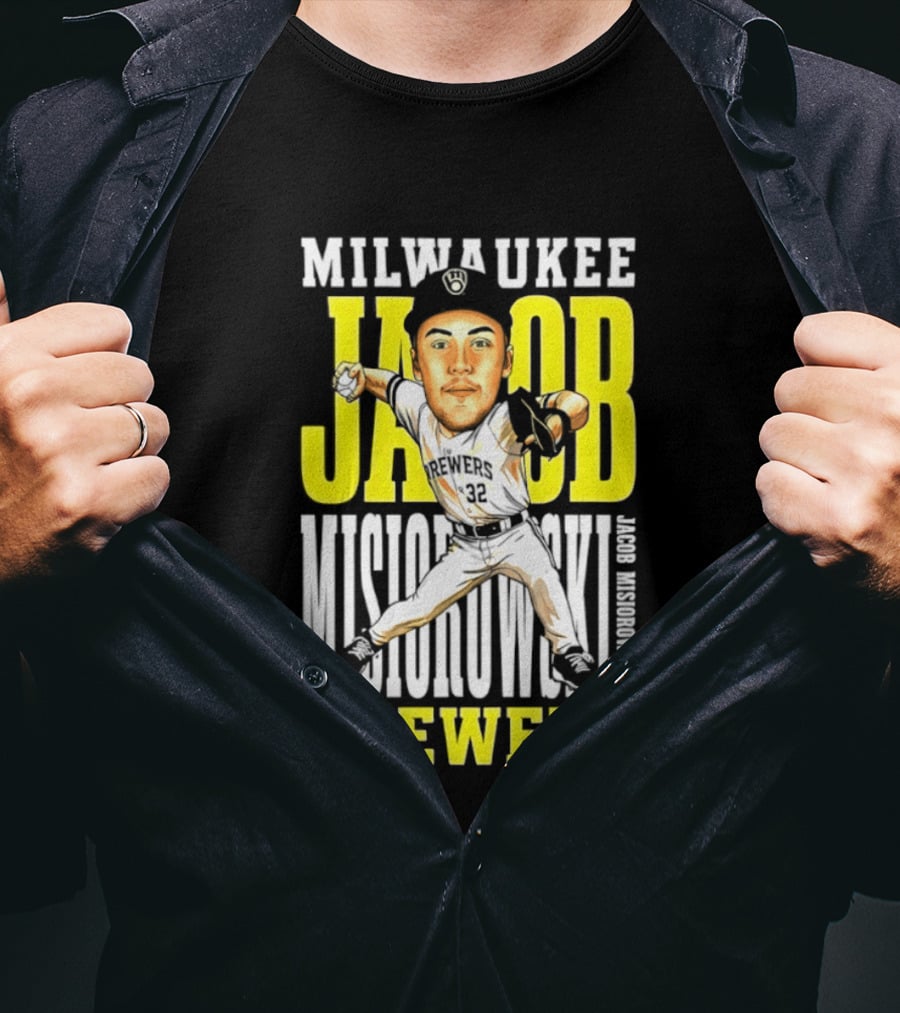 Milwaukee Brewers Jacob Misiorowski Caricature 2026 MLB T-Shirt
